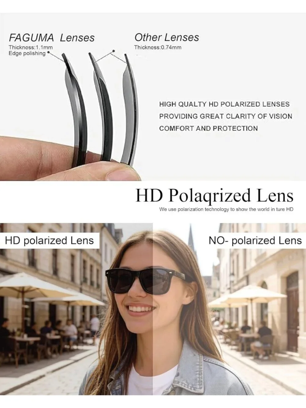 Women's Black Trendy Rectangle Sun Glasses Classic Designer Shade UV Protection